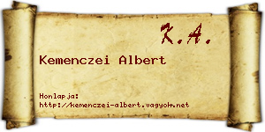 Kemenczei Albert névjegykártya